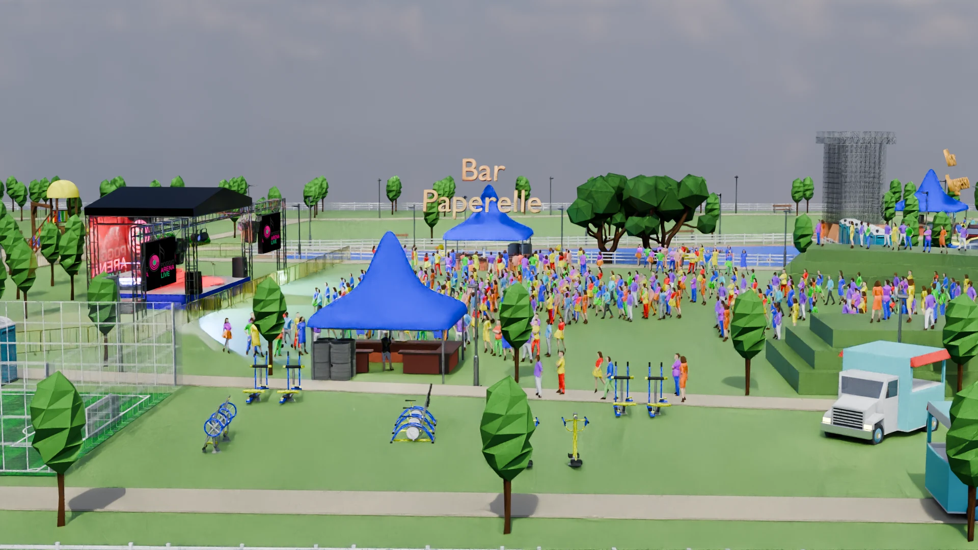 Mappa 3D del Poggio Arena Live 2026 per venerdì 11 settembre: ingresso e percorso di accesso